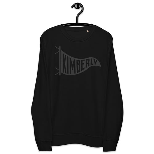 Kimberly Hometown Pennant Black on Black Organic Sweatshirt